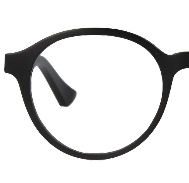 Nahaufnahme von hälfte der Brillenfassung in Frontalansicht