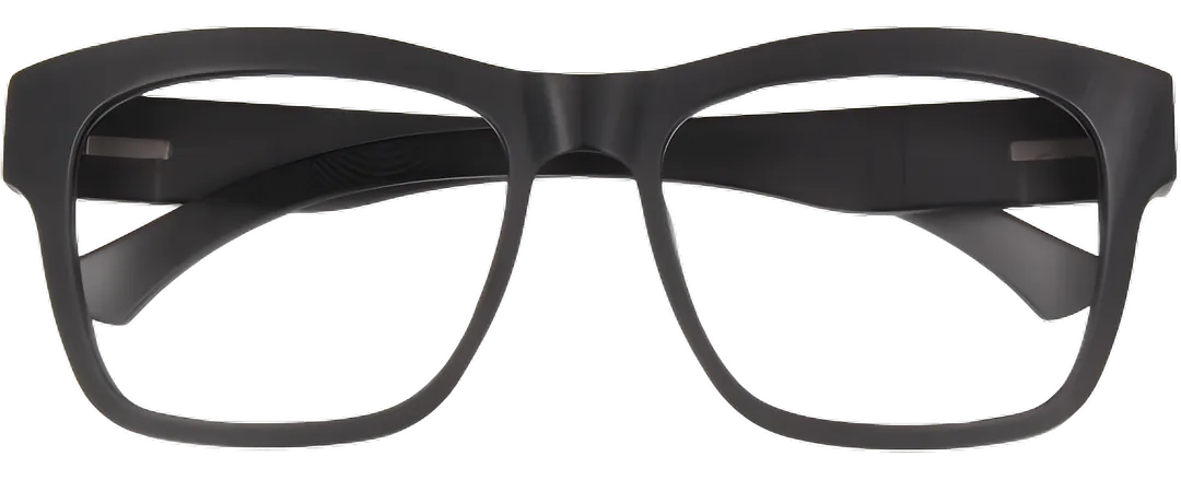 Schwarze Brille mit kräftigem Rahmen